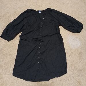 Women's Black Button-Down Dress